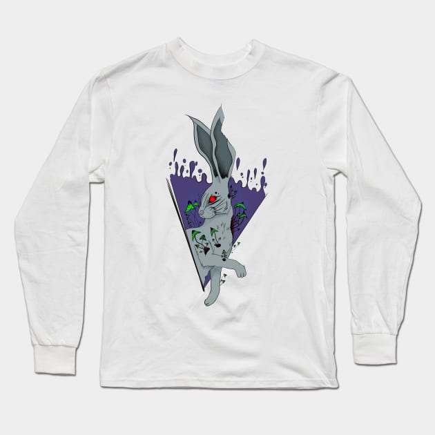 Rabbit and mushrooms Long Sleeve T-Shirt by NemfisArt